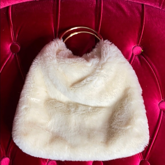 Dolls Kill Handbags - Dolls kill white fur purse